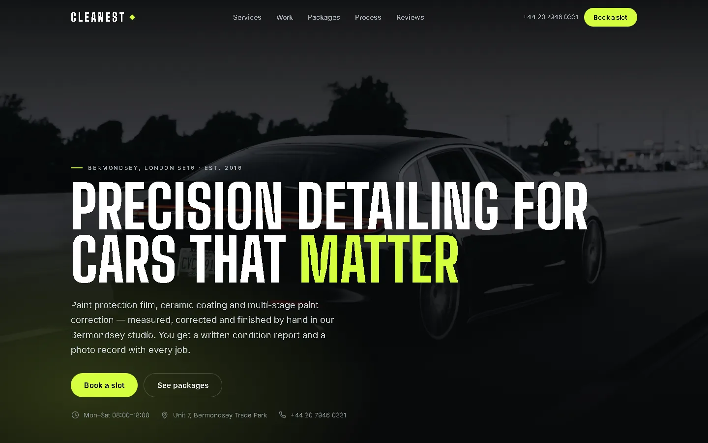 CLEANEST — Automotive detailing demo preview
